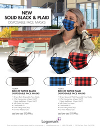 Plaid & Solid Black Facemask
